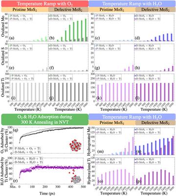 Oxidation and hydrogenation of monolayer MoS2 with compositing agent under environmental exposure: The ReaxFF Mo/Ti/Au/O/S/H force field development and applications